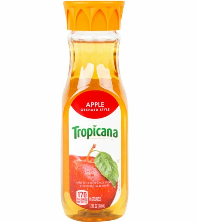 Tropicana Apple Juice, 12oz quantity. 